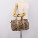 GUCCI GG Crystal Boston Bag Coated Canvas Gold 193603 Auth 197908-21