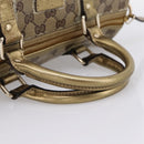 GUCCI GG Crystal Boston Bag Coated Canvas Gold 193603 Auth 197908-7