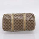 GUCCI GG Crystal Boston Bag Coated Canvas Gold 193603 Auth 197908-9