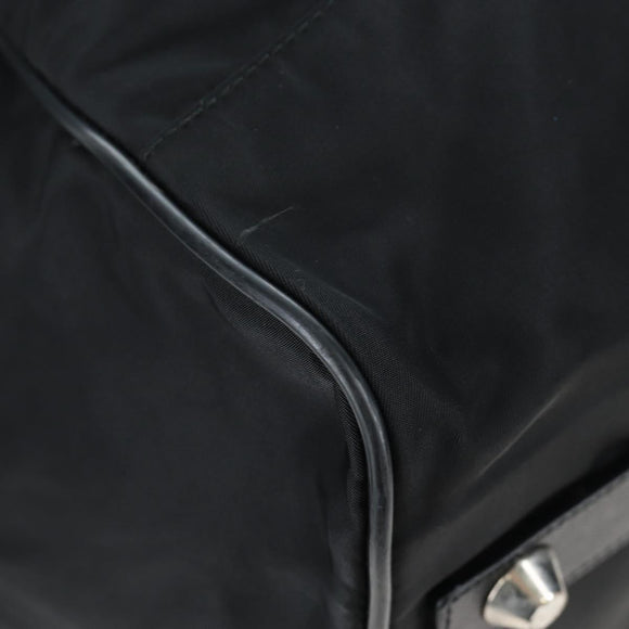 PRADA Boston Bag Nylon 2way Black Silver Auth 197909V