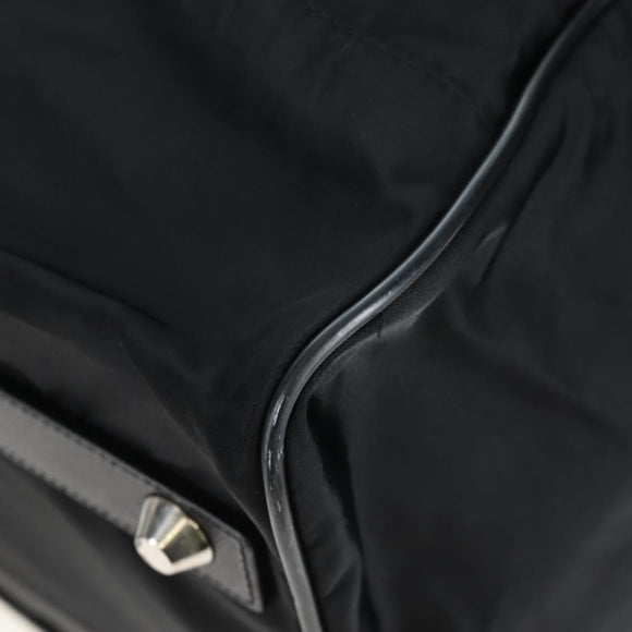 PRADA Boston Bag Nylon 2way Black Silver Auth 197909V