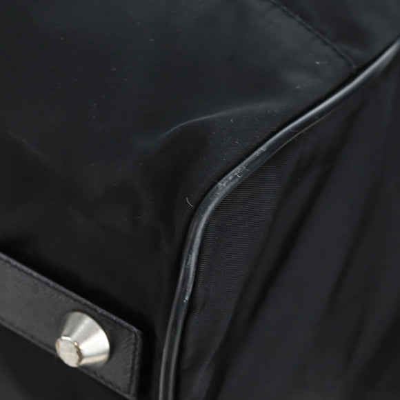 PRADA Boston Bag Nylon 2way Black Silver Auth 197909V