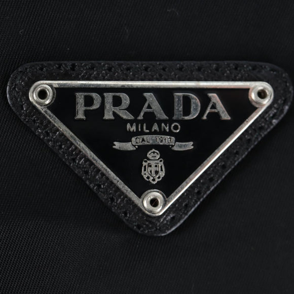 PRADA Boston Bag Nylon 2way Black Silver Auth 197909V