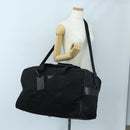 PRADA Boston Bag Nylon 2way Black Silver Auth 197909V-36