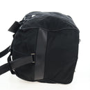 PRADA Boston Bag Nylon 2way Black Silver Auth 197909V-3