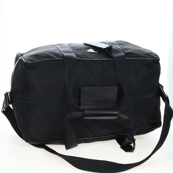 PRADA Boston Bag Nylon 2way Black Silver Auth 197909V