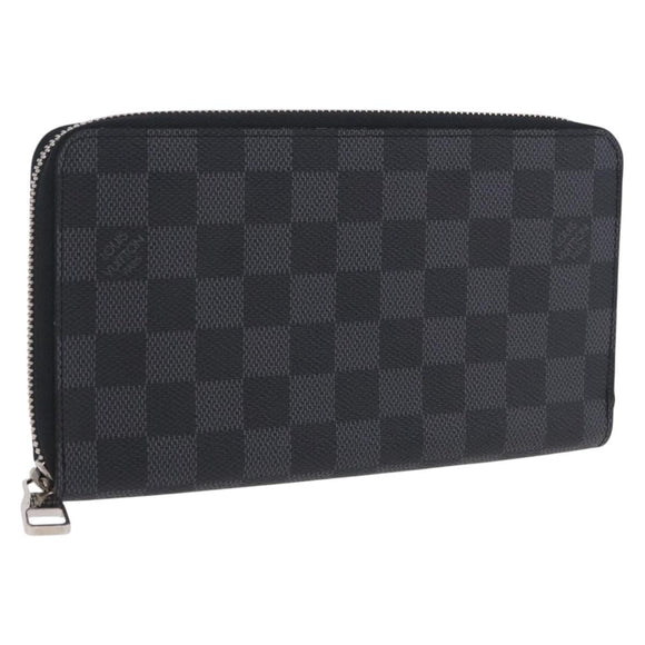 LOUIS VUITTON Damier Graphite Zippy Organizer Long Wallet N63077 LV Auth 197913A