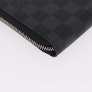 LOUIS VUITTON Damier Graphite Zippy Organizer Long Wallet N63077 LV Auth 197913A-11