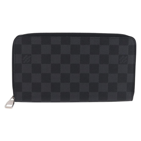LOUIS VUITTON Damier Graphite Zippy Organizer Long Wallet N63077 LV Auth 197913A