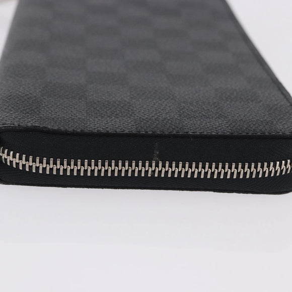 LOUIS VUITTON Damier Graphite Zippy Organizer Long Wallet N63077 LV Auth 197913A