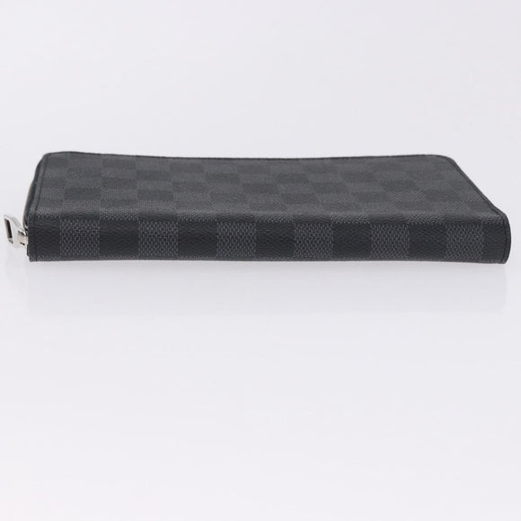 LOUIS VUITTON Damier Graphite Zippy Organizer Long Wallet N63077 LV Auth 197913A