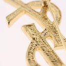 SAINT LAURENT Rhine Stone Brooch Metal Gold Tone Auth 197917M-10