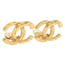 CHANEL Earring Metal Gold Tone CC Auth 197919M-1