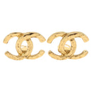CHANEL Earring Metal Gold Tone CC Auth 197919M-2