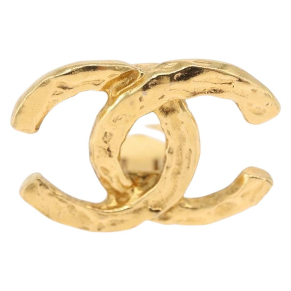 CHANEL Earring Metal Gold Tone CC Auth 197919M