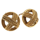 CHANEL Earring Metal Gold Tone CC Auth 197920-1
