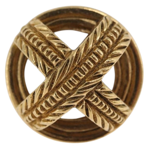 CHANEL Earring Metal Gold Tone CC Auth 197920