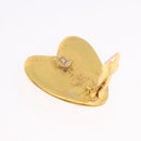 CHANEL Heart Earring Metal Gold Tone CC Auth 197921M-10