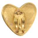 CHANEL Heart Earring Metal Gold Tone CC Auth 197921M-4