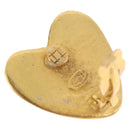 CHANEL Heart Earring Metal Gold Tone CC Auth 197921M-5