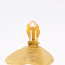 CHANEL Heart Earring Metal Gold Tone CC Auth 197921M-6