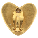 CHANEL Heart Earring Metal Gold Tone CC Auth 197921M-9