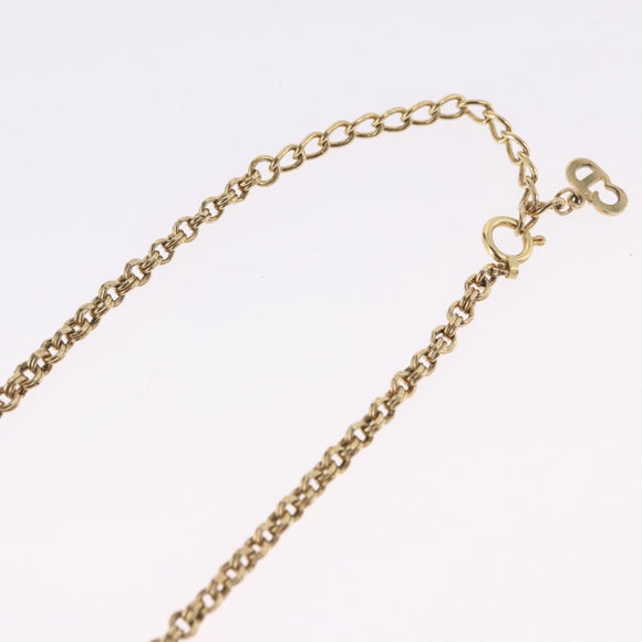 Christian Dior Necklace Metal Gold Tone Auth 197923