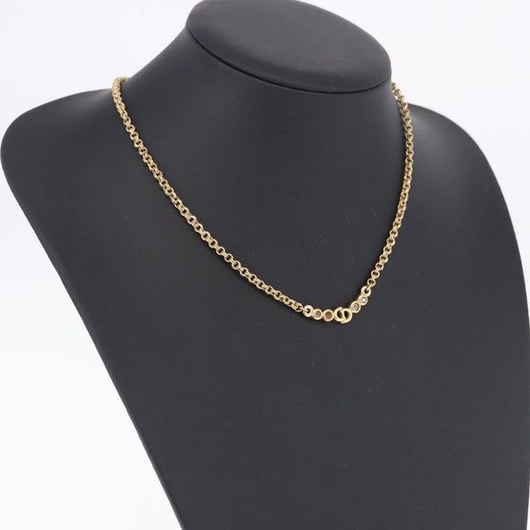Christian Dior Necklace Metal Gold Tone Auth 197923