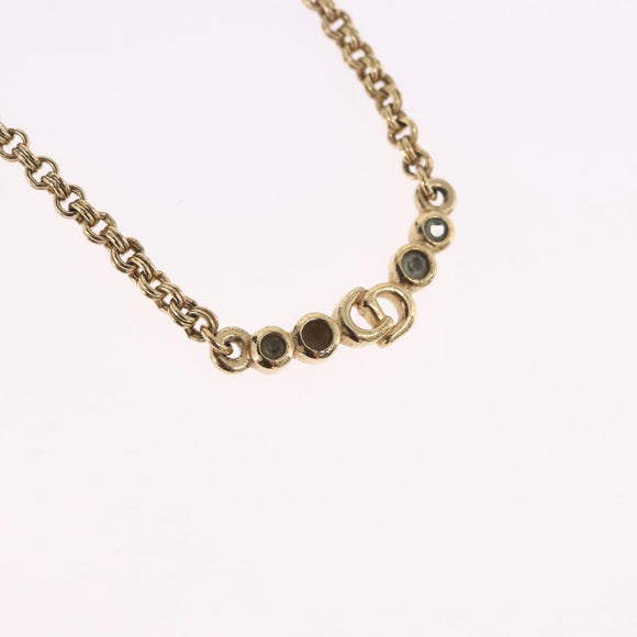 Christian Dior Necklace Metal Gold Tone Auth 197923