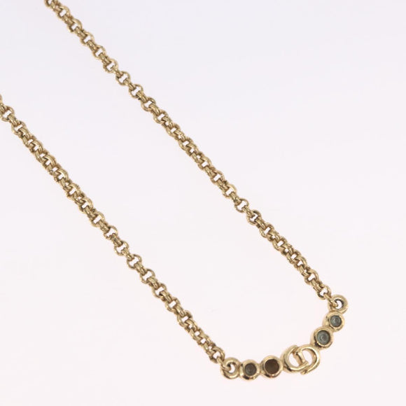 Christian Dior Necklace Metal Gold Tone Auth 197923
