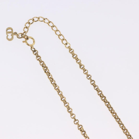 Christian Dior Necklace Metal Gold Tone Auth 197923