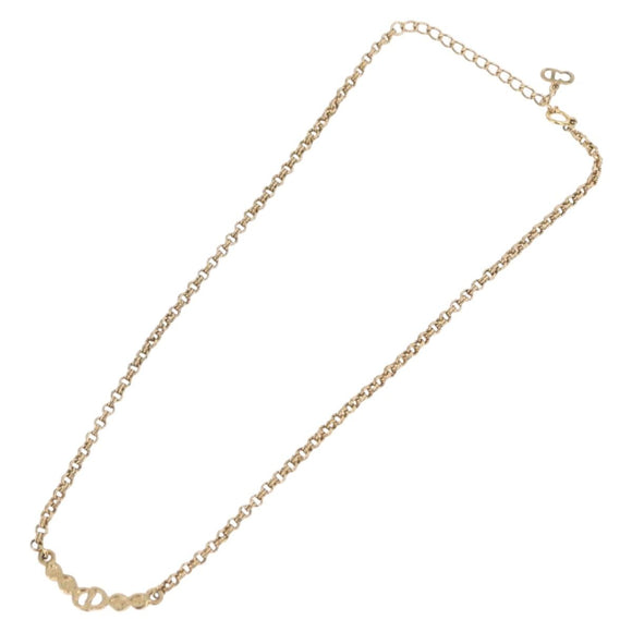Christian Dior Necklace Metal Gold Tone Auth 197923