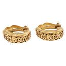 CHANEL Earring Metal Gold Tone CC Auth 197925-2