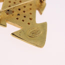 CHANEL Brooch Metal Gold Tone CC Auth 197927M-7