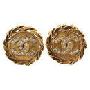 CHANEL Earring Metal Gold Tone CC Auth 197928M-2