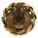 CHANEL Earring Metal Gold Tone CC Auth 197928M-4