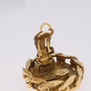 CHANEL Earring Metal Gold Tone CC Auth 197928M-6