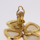 CHANEL Pearl Earring Metal Gold Tone CC Auth 197929-11