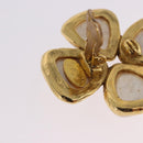 CHANEL Pearl Earring Metal Gold Tone CC Auth 197929-12