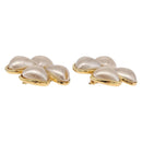 CHANEL Pearl Earring Metal Gold Tone CC Auth 197929-13