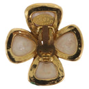 CHANEL Pearl Earring Metal Gold Tone CC Auth 197929-4