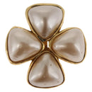 CHANEL Pearl Earring Metal Gold Tone CC Auth 197929-8