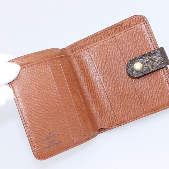 LOUIS VUITTON Monogram Compact Zip Wallet M61667 LV Auth 197930A