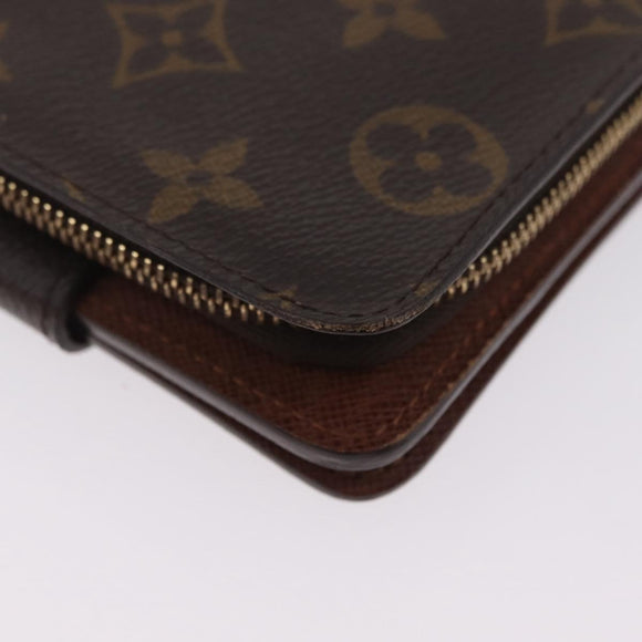 LOUIS VUITTON Monogram Compact Zip Wallet M61667 LV Auth 197932V
