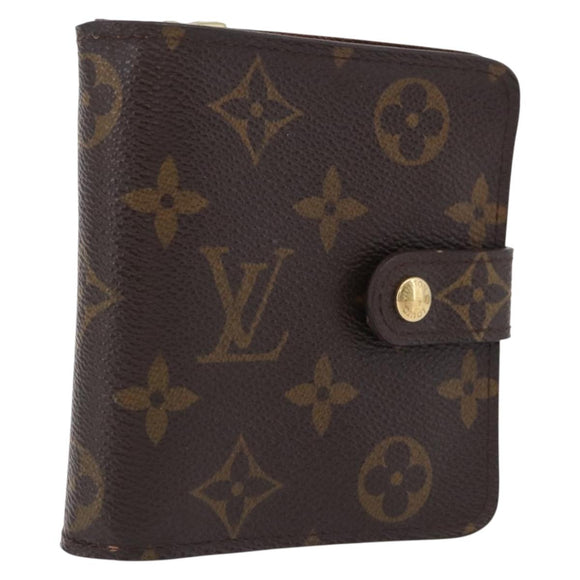 LOUIS VUITTON Monogram Compact Zip Wallet M61667 LV Auth 197932V