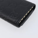 GUCCI GG Canvas Guccissima Key Case Leather Black Gold Tone 138093 Auth 197933V-15