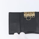 GUCCI GG Canvas Guccissima Key Case Leather Black Gold Tone 138093 Auth 197933V-19