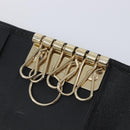 GUCCI GG Canvas Guccissima Key Case Leather Black Gold Tone 138093 Auth 197933V-21