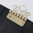 GUCCI GG Canvas Guccissima Key Case Leather Black Gold Tone 138093 Auth 197933V-22