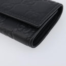 GUCCI GG Canvas Guccissima Key Case Leather Black Gold Tone 138093 Auth 197933V-7